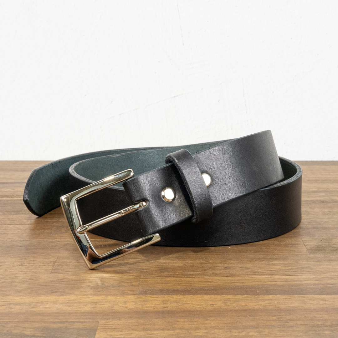 Black English Bridle Leather Belt