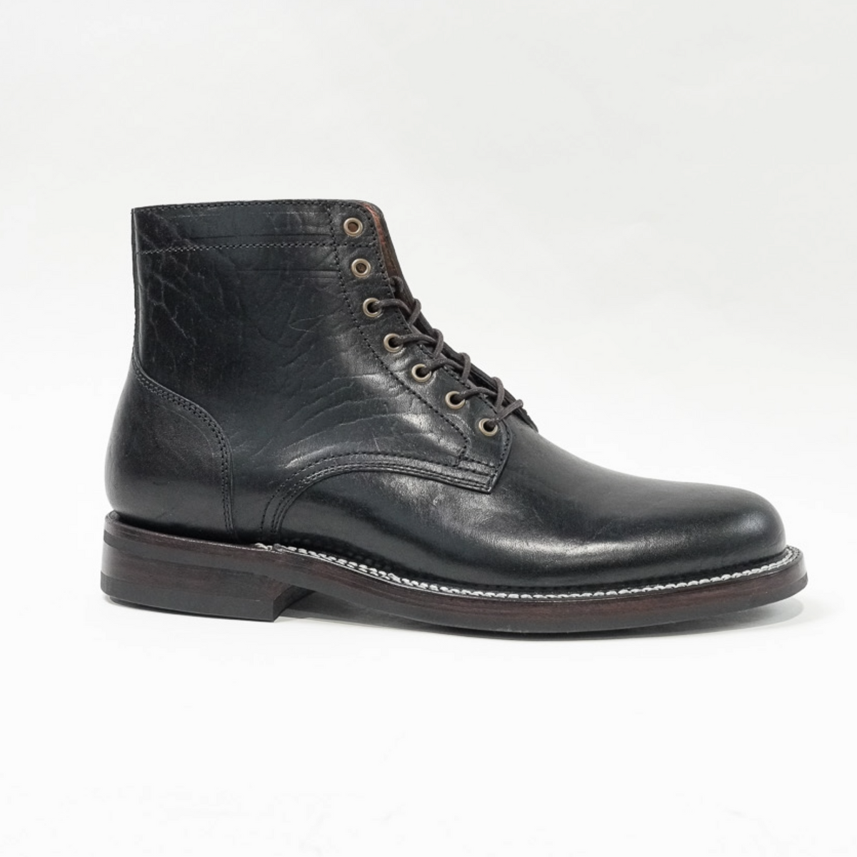 Lisbon Stitchdown - Black Rustic Horsebutt