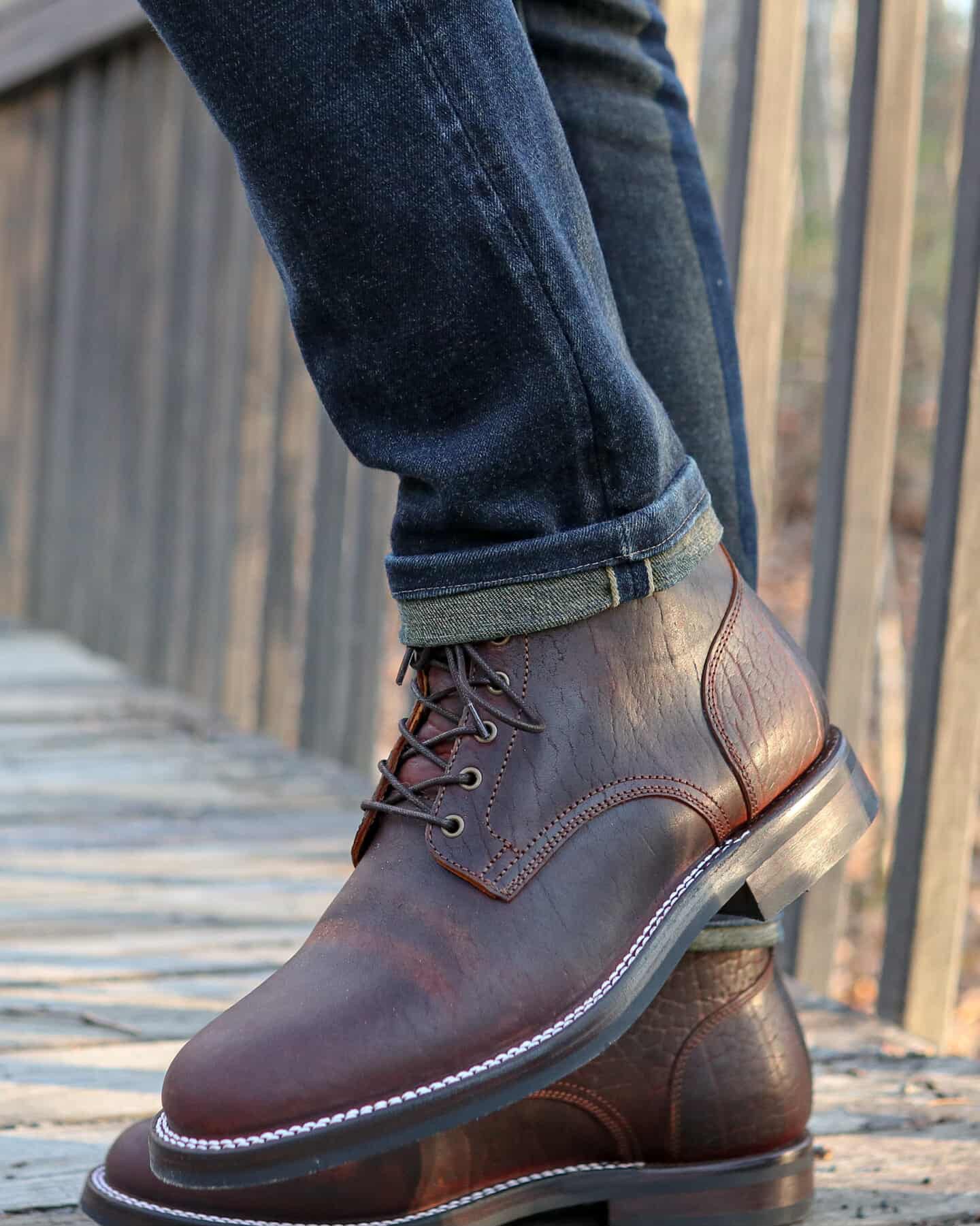 Lisbon Stitchdown - Overdyed Cognac Horsebutt