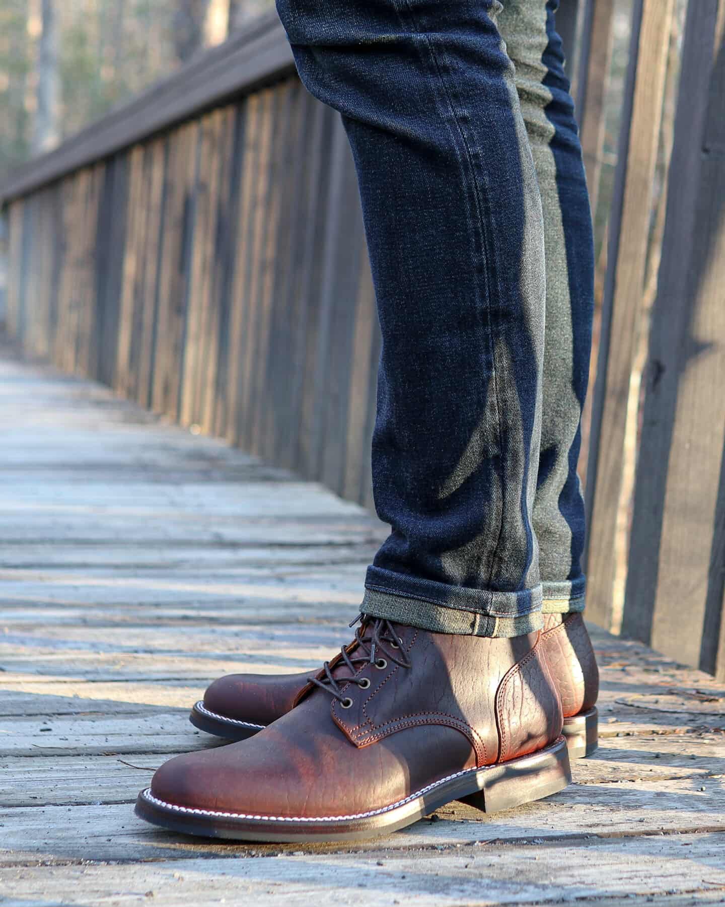 Lisbon Stitchdown - Overdyed Cognac Horsebutt
